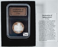 Declaration of Independence  1/2 oz .999 silver rd