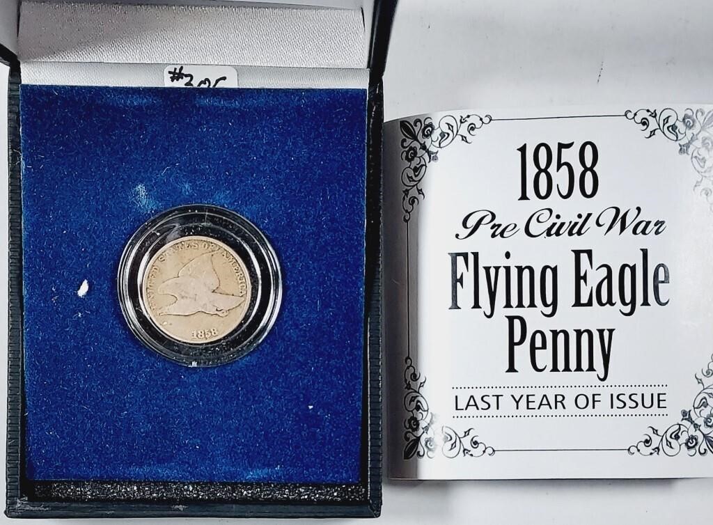 1858  Flying Eagle Cent  Last Year Issue  F