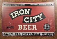 Metal "Iron City Beer" Sign