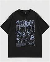 ROMWE Grunge Punk Skeleton Graphic Tee-XL