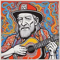 Willie Nelson Maze Hand Signed by Charis