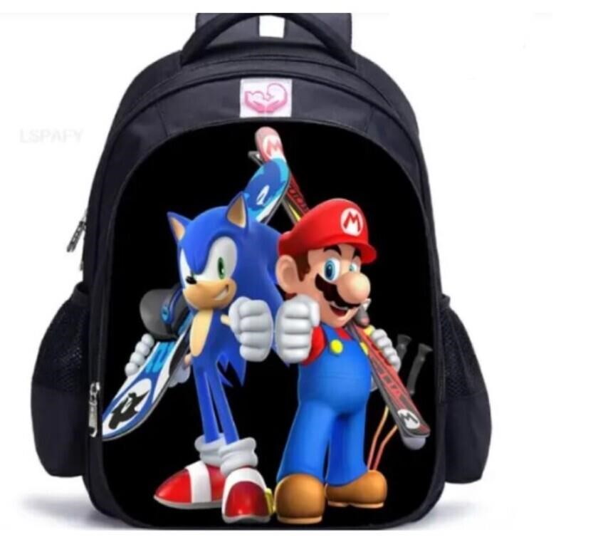 Kids' Mario & Sonic Print Canvas Backpack *NEW*