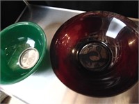 Vintage Pyrex Bowl and Ruby Red Bowl