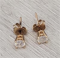 10K Solid Gold w/ Real Diamond Earrings