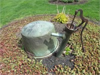 larger copper tub & decorator pump