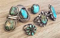 (6) Vintage Turquoise Rings