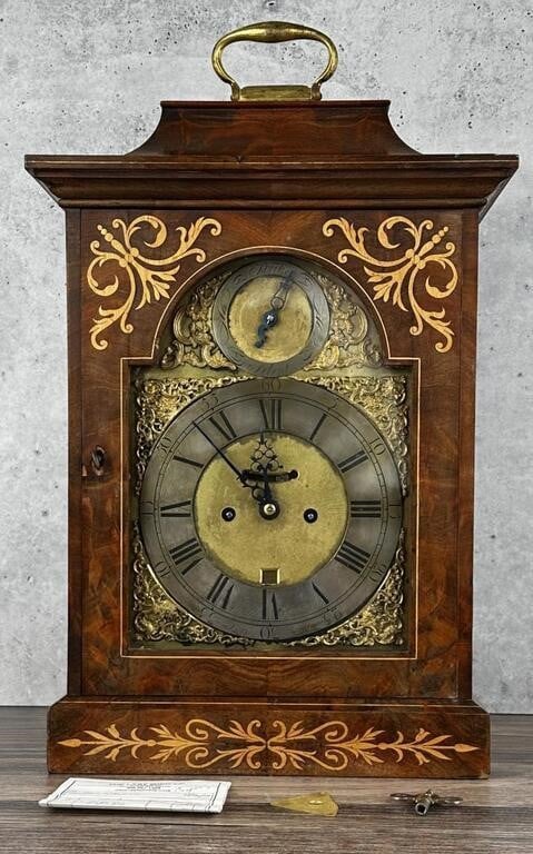 Joseph Jennings London Walnut Table Clock