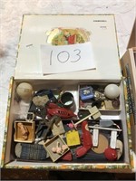 Cigar Box of Misc. Items