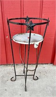 Vtg Cast Iron Plant Stand Flips over to Handled