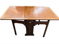 Antique Oak drop down table with drawer