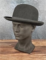Antique Planar Merino Wool Derby Bowler Hat
