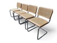 Set of Four Marcel Breuer Design Cesca Chairs.