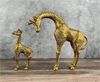 Vintage Brass Giraffes