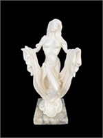Woman Sculpture Statue w/ marble base 12 in tall