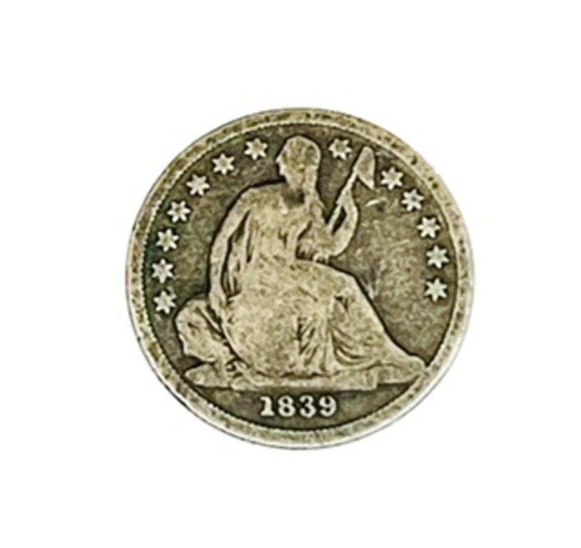 1839 Silver Seated dime United States of America