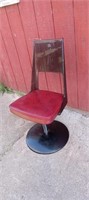 VINTAGE MODERN SMOKED LUCITE SWIVEL CHAIR