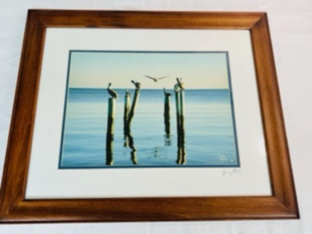 Artist signed Jimmy Stroud Coastal nautical framed