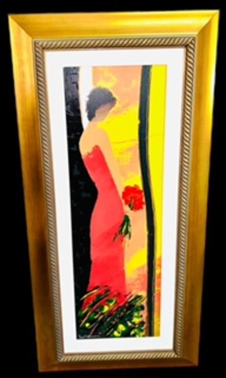 Framed Emile Bellet Giclee canvas Serenade Orange