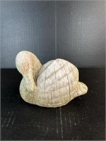 Weathered wooden duck
