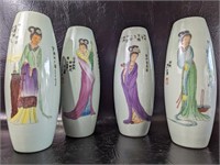 Four Great Beauties Porcelain Chinese Vases