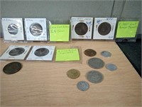 7-GREAT BRITAIN COINS, ODD FOREIGN COINS