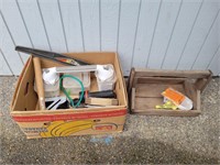 Box of Assorted Hand Tools & Hardware
