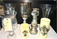 GORGEOUS LARGE CANDLE HOLDERS, FLAMELESS CANDLES