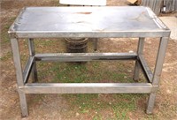 stainless steel work table w stretcher base 34"h