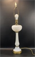 Vintage Milk Glass / Opaline ? Table Lamp w/