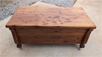 Mid-Century Cedar Chest On Wheels With Contents