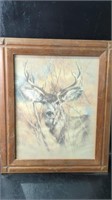 Vintage Deer Print The Silent Buck K Maroon 1978