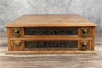 Antique J.P. Coats Dry Goods Store Spool Cabinet