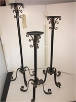 TALL METAL TRIO CANDLE STANDS