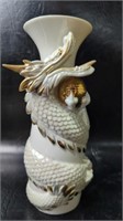 Chinoiserie White & Gold Dragon Vase