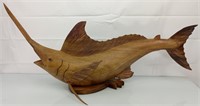 LARGE Wood swordfish carving 41"x 18"