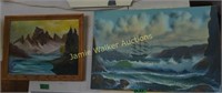 Signed Ship At Stormy Seas Oil Painting On Canvas