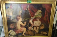 Antique Raphael Style Old Masters Oil Painting On
