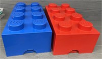 (2) Lego Stackable Brick Storage Containers