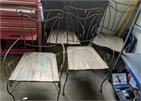 4 Rustic Heavy Iron Frame Chairs