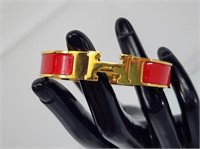 Hermes Clic Clac "H" Bangle Braclet in Red