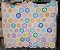 Handmade Grandmas Flower Garden Quilt 80x 68"