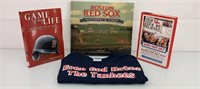 Boston Red Socks books and tee-shirt size sm.