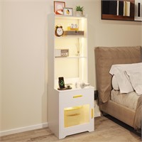 dnbss Tall Nightstand  Charging Station  2 Drawers