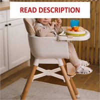 3-in-1 High Chair  Wooden  Removable Tray