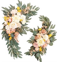 Wedding Arch Faux Flowers Set (Champagne Pink) 2pc
