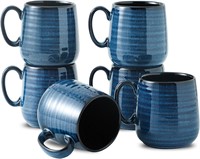 Hasense Coffee Mugs 10 oz  Set of 6  Navy-10 OZ