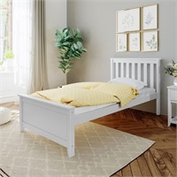 Max & Lily Twin Bed Frame  Solid Wood  White
