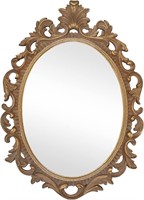 Oval Mirror Baroque Style  18.3 x 13in  Gold