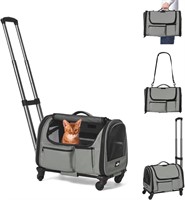 Foldable Cat/Dog Carrier (20 lbs) with Wheels