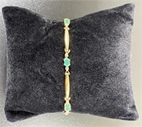 10k Emerald & Diamond Bracelet